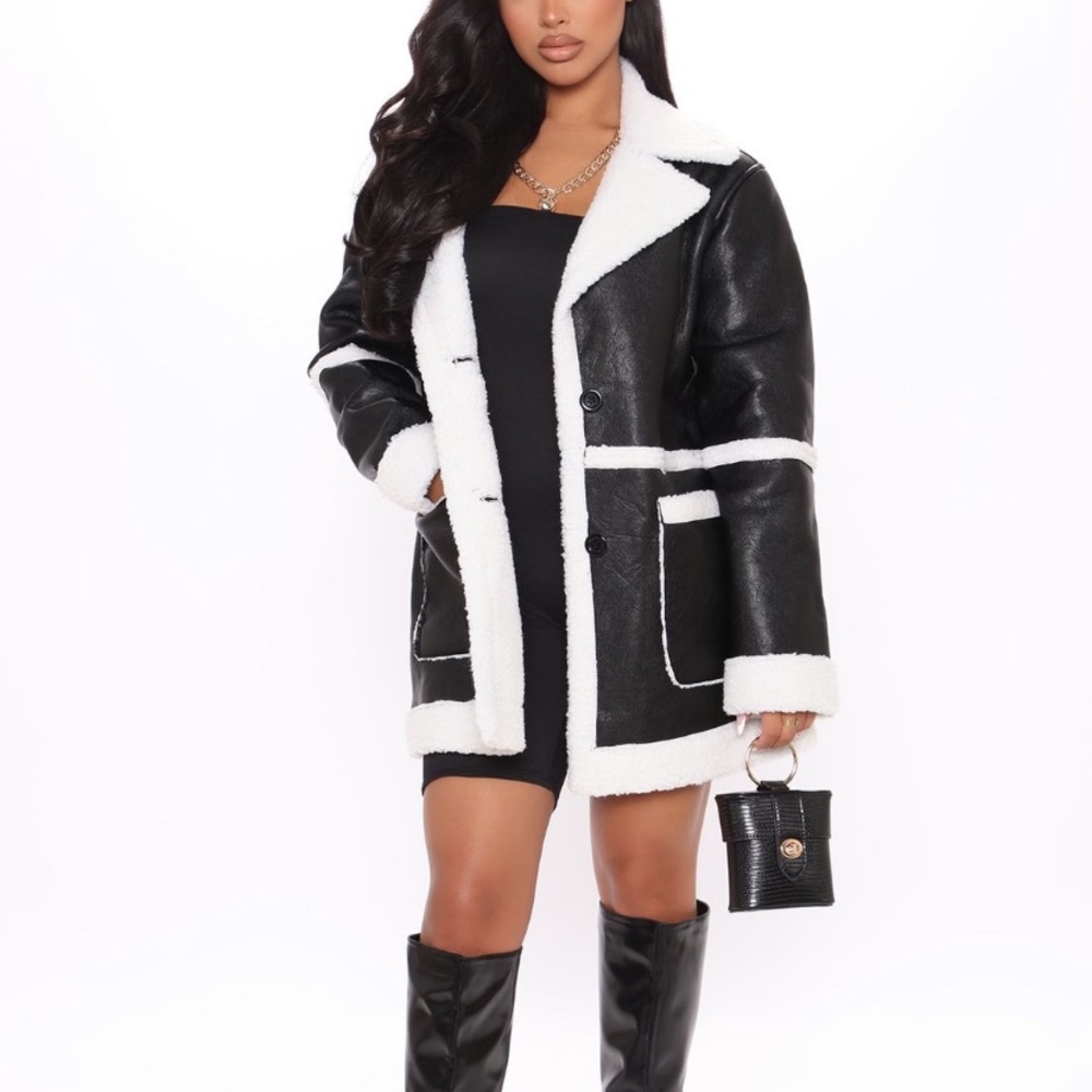 Sherpa faux leather jacket ❤️ SOLD ❤️